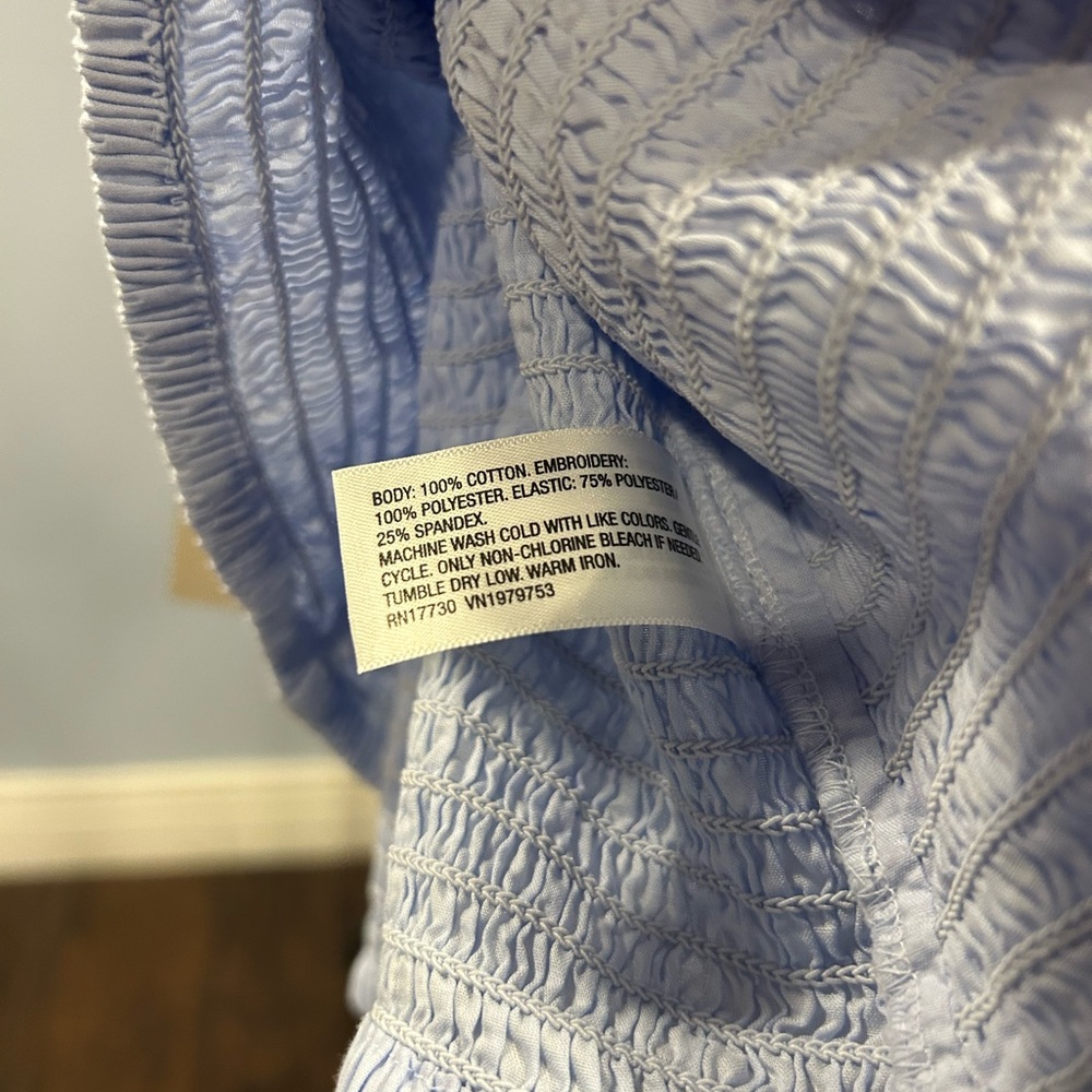 Universal Thread Light Blue Eyelet Ruffle Blouse - Picture 6 of 7